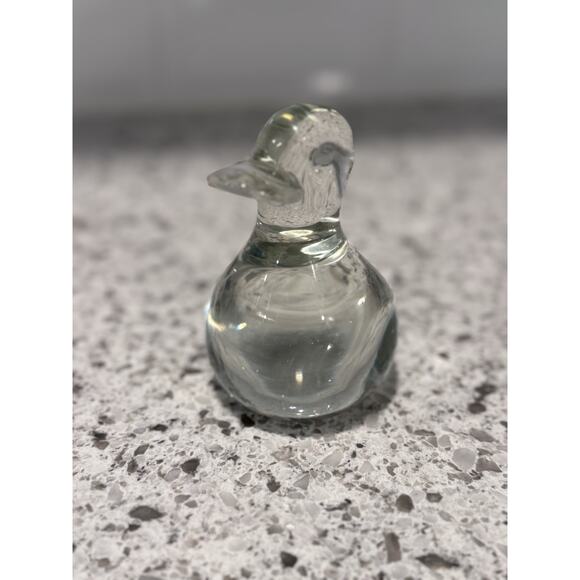 Vintage Glass Clear Duck Paper Weight - Picture 5 of 5